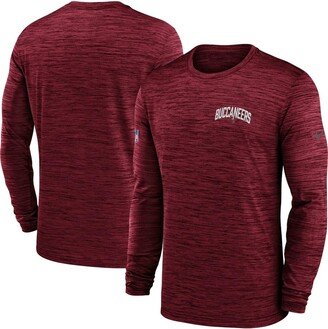 Men's Red Tampa Bay Buccaneers Velocity Athletic Stack Performance Long Sleeve T-shirt