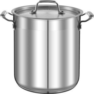 Stainless Steel Cookware Stockpot - 14 Quart, Heavy Duty Induction Pot, Soup Pot with Stainless Steel