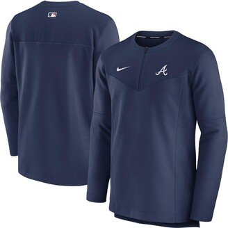 Men's Navy Atlanta Braves Authentic Collection Game Time Performance Half-Zip Top