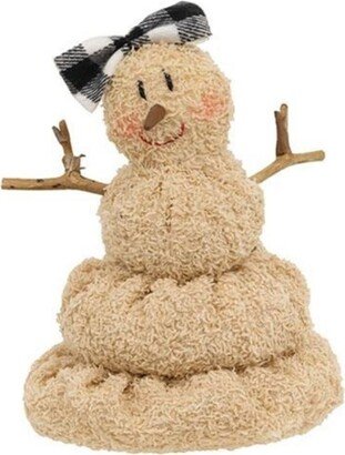 Buffalo Check Bow Melting Snowman - H - 4.50 in. W - 4.50 in. L - 6.00 in.