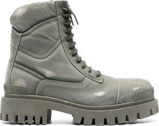 Worn-Effect Combat Boots