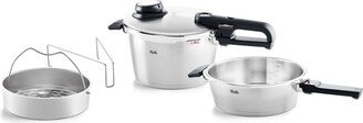 Vitavit Premium Stainless Steel Set 2.6 Quart, 4.8 Quart Pressure Cooker and Pressure Skillet