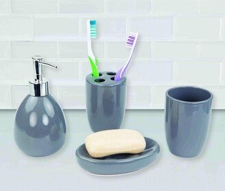 4 Piece Bath Accessory Set, Grey