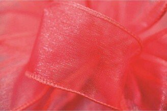 Coral Sheer Wired Ribbon