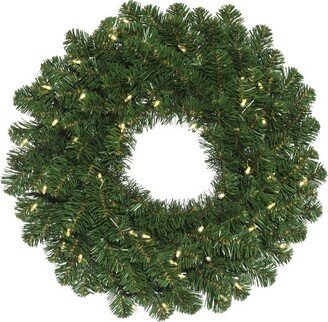 Oregon Fir Artificial Christmas Wreath, Warm White Single Mold LED Wide Angle Lights