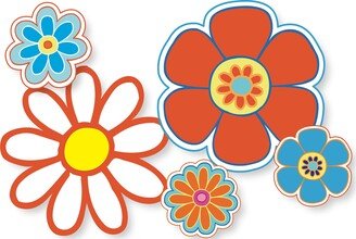 Hippie Flower Power Magnets in Orange & Blue