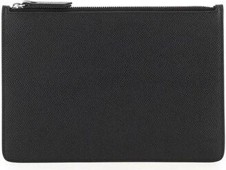 grained leather small pouch-AC