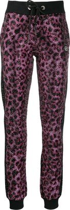 Pink Paradise crystal-embellished leopard sweatpants