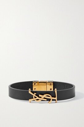 Opyum Leather And Gold-tone Bracelet - Black-AA