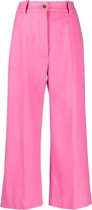 cropped flared trousers-AH