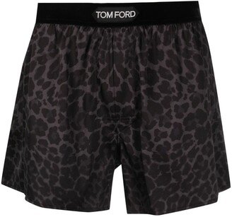 Leopard-Print Silk Boxers