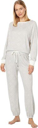 Star Seeker Brushed Jersey Lounge Set (Ivory Snow Crystal) Women's Pajama Sets