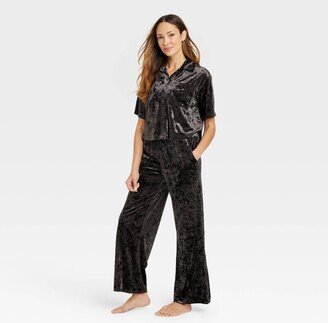 Women' Luxe Velour Pajama Set - Star Above™ Black S