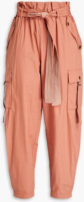 Willett belted cotton tapered pants