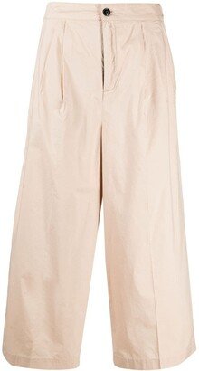 Elasticated-Waist Cropped Trousers-AC