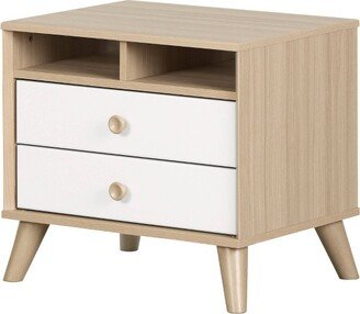 Yodi 2 Drawer Kids' Nightstand Soft Elm/White