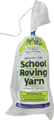 Pacon 3-Ply Jumbo-Weight School Roving Yarn, 450 ft Poly Dispenser, White, 8 oz Skein