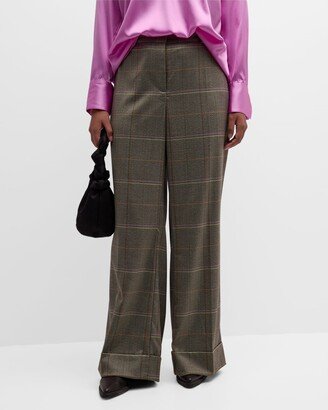 Gabriella Rossetti Bianca Wide-Leg Plaid Pants