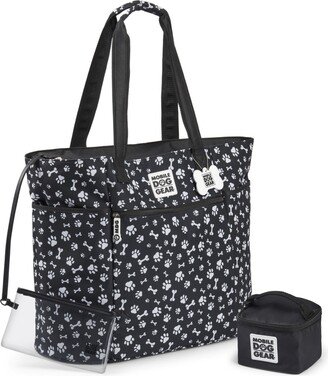 Dogssentials Tote Bag - Black, White Paw Print