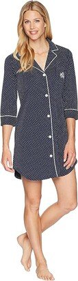 Essentials Bingham Knits Sleep Shirt (Navy Polka Dot) Women's Pajama