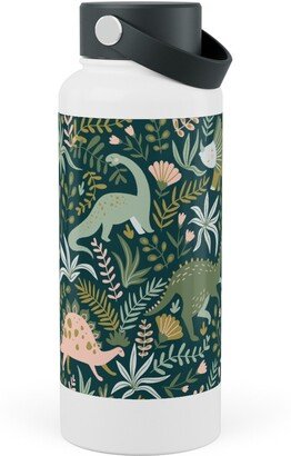 Photo Water Bottles: Dino - Green Stainless Steel Wide Mouth Water Bottle, 30Oz, Wide Mouth, Green