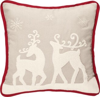 Nordic Deer Friends 18 x 18 Tufted Throw Pillow