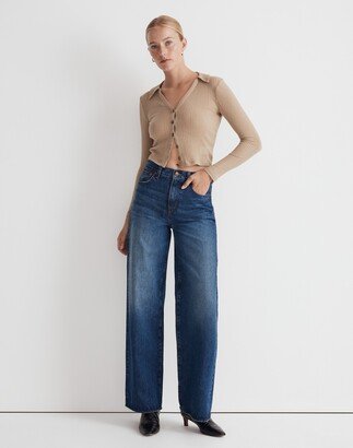 Petite Superwide-Leg Jeans in Halleran Wash