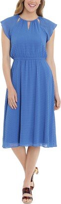 Petites Womens Cut-Out Calf Midi Dress