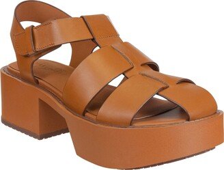 Block Heel Cage Fisherman Platform Sandal