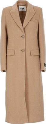 Single-Breasted Straight Hem Coat-AC