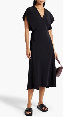 Draped crepe midi dress