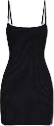 Spaghetti Strap Ribbed-Knit Mini Dress