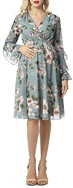 Salena Floral Print Crossover Maternity Dress