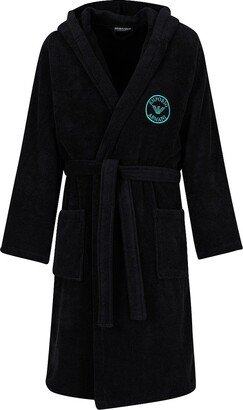 Embroidered Hooded Cotton Robe-AA