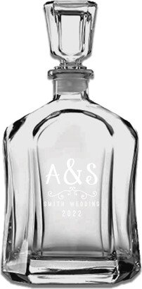 Custom Engraved Whiskey Decanter Personalized With Your Wedding Initials - Gift