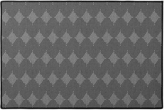 Door Mats: Brushed Diamond Lines Door Mat, Gray