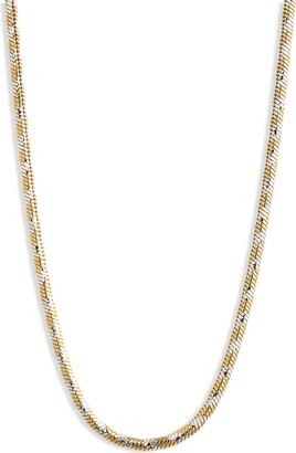 Two-Tone Stripe Chain Necklace