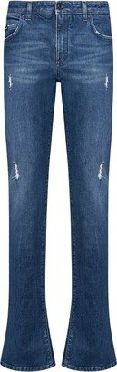 Mid-Rise Distressed Jeans-AC