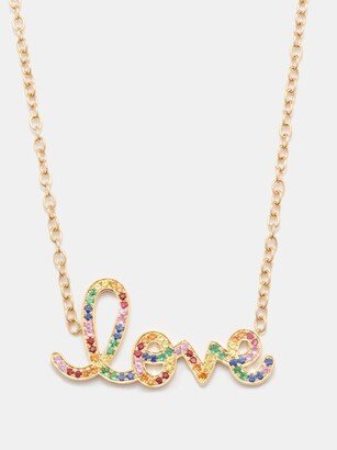 Love Ruby, Sapphire, Emerald & 14kt Gold Necklace