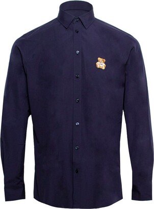 Teddy Bear Patch Long-Sleeved Shirt