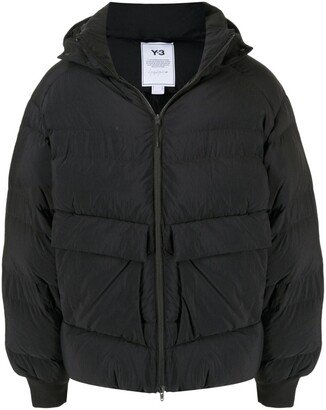 Logo-Print Puffer Jacket-AE