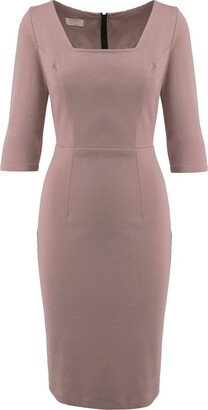 Roserry Women's Pink / Purple Kensington Zipped Jersey Midi Dress In Pink