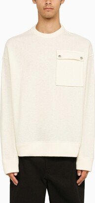 Chalk wool crew-neck sweater