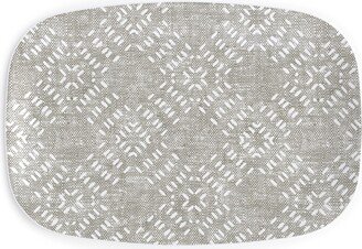 Serving Platters: Modern Farmhouse Tile - Neutral Serving Platter, Gray