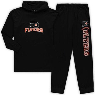 Concepts Sport Men's Black Philadelphia Flyers Big and Tall Pullover Hoodie and Joggers Sleep Set