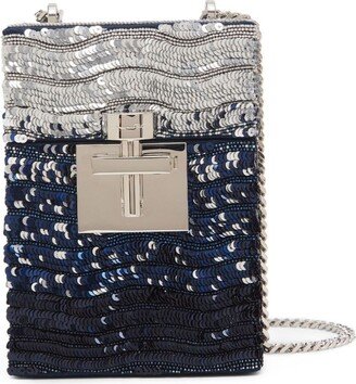 Alibi sequin-embellished clutch