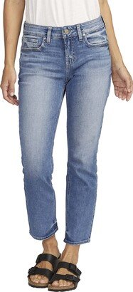 Women's Elyse Mid Rise Comfort Fit Straight Crop Jeans