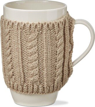 tagltd WARM WISHES SWEATER MUG TAUPE 16 oz