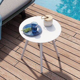 Pellebant Outdoor Round Aluminum Side Table