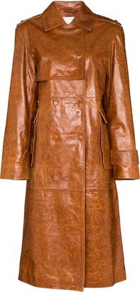 Idamo leather trench coat